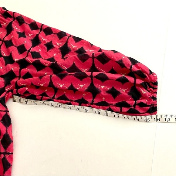 Sundance Hyacinth Cotton Oversized Top Sz Small Batik Boho Peasant Tassel Tie - Picture 14 of 14